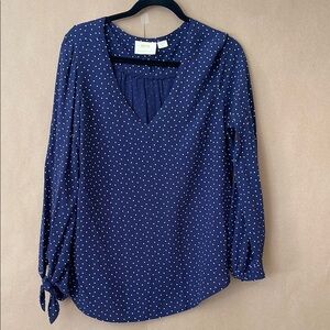 Maeve Navy Blouse with White Dots